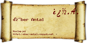 Éber Antal névjegykártya